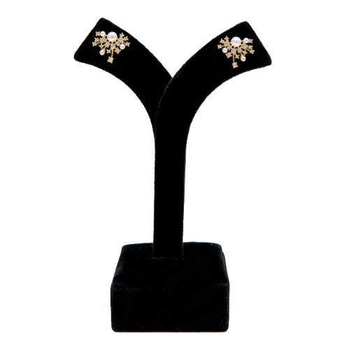 Elegant Pearl Snowflake Stud Earrings – Gold-Plated
